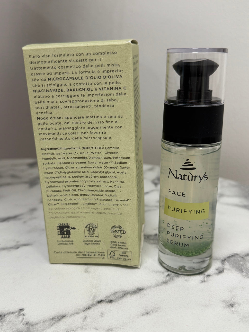 NATURYS gilaus valomojo poveikio serumas riebiai, probleminei odai