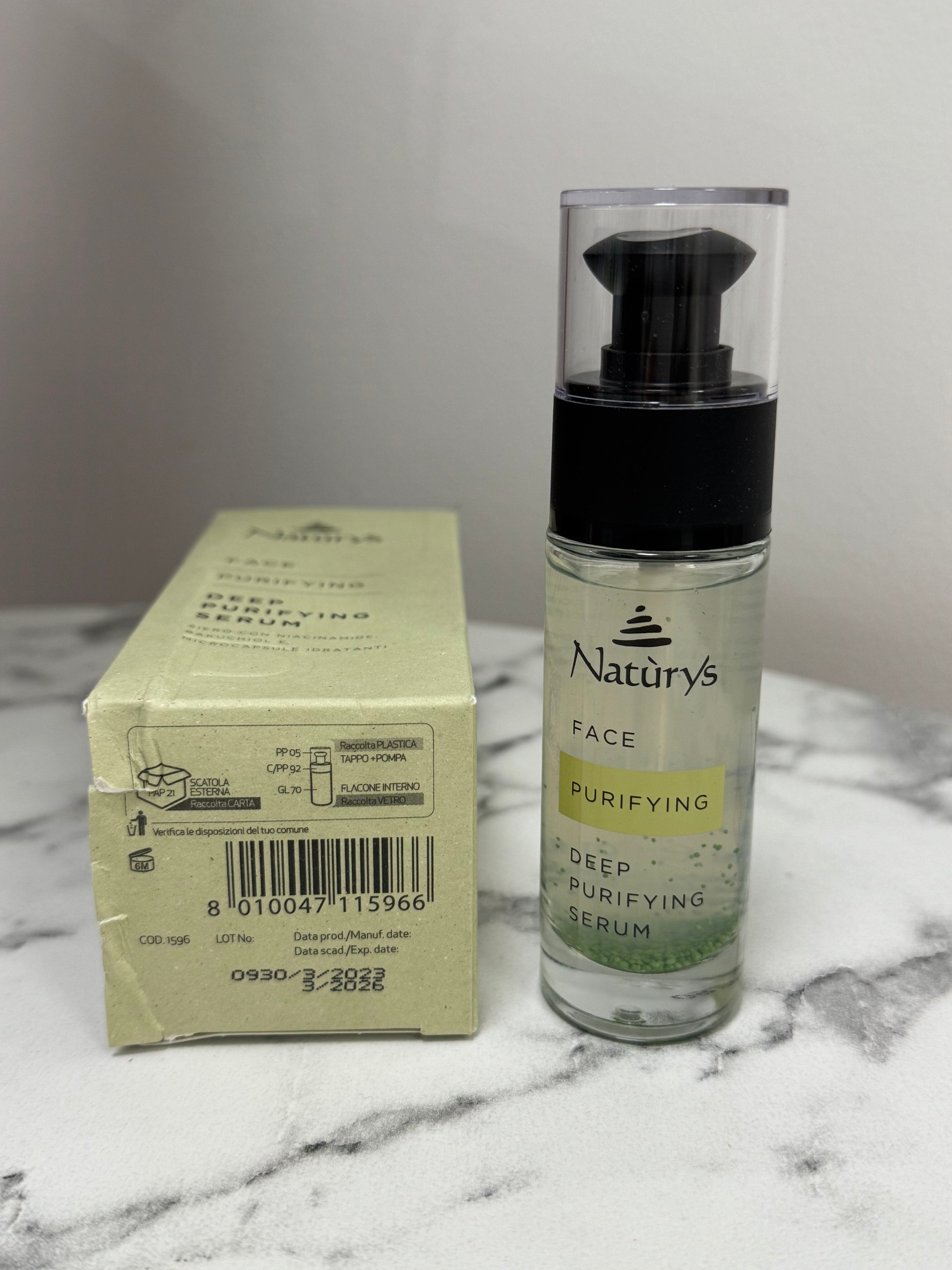 NATURYS gilaus valomojo poveikio serumas riebiai, probleminei odai